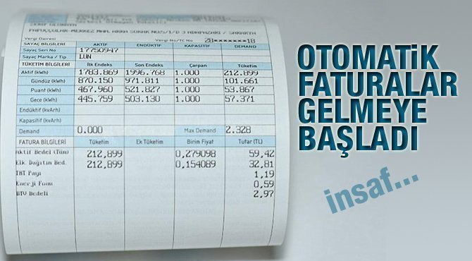 Okunmayan sayaçların faturası gelmeye başladı!