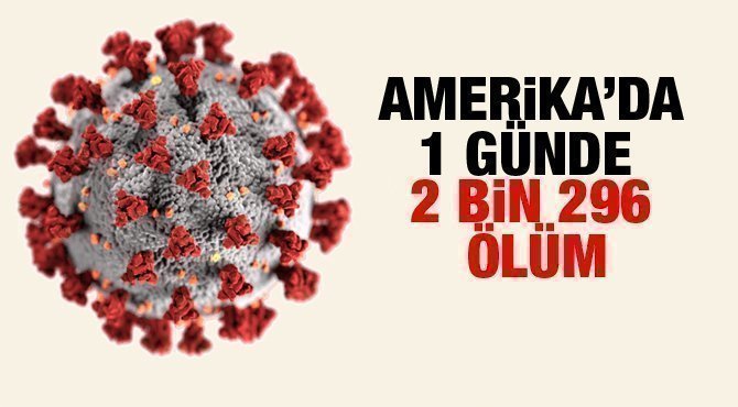 Amerika'da Koronodan son 24 saatte 2 bin 296 ölüm