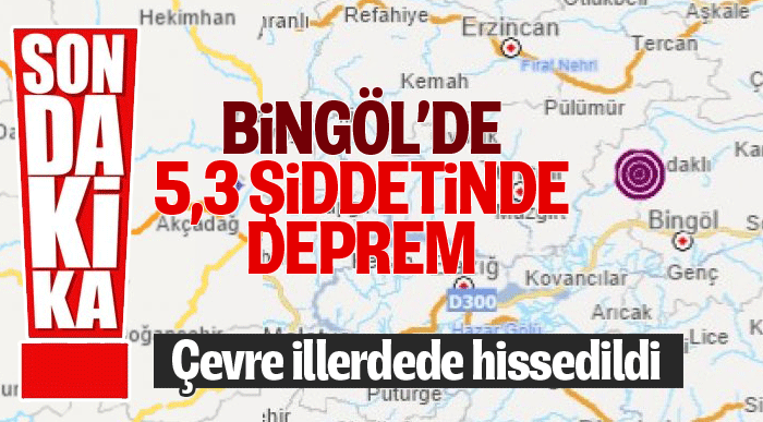 Bingöl'de 5.2 büyüklüğünde deprem