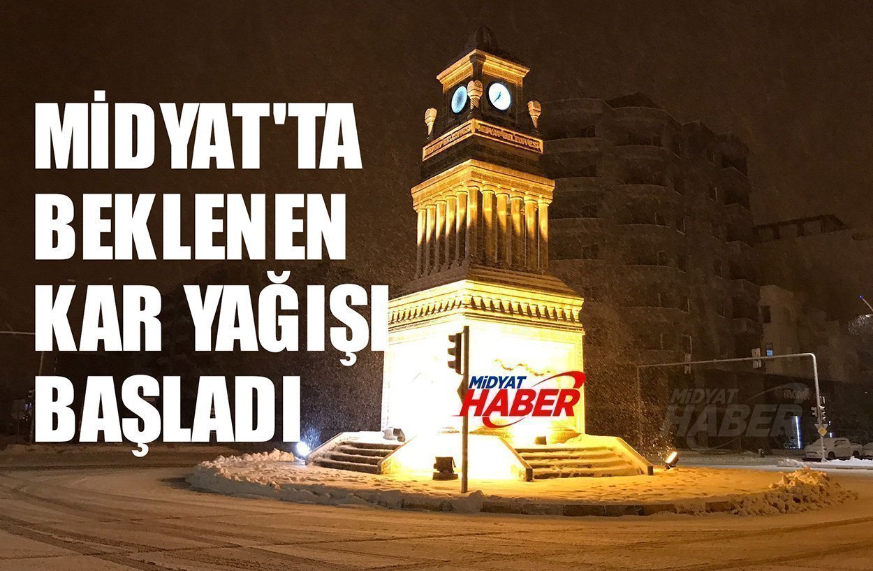 Midyat'ta beklenen kar yağışı başladı