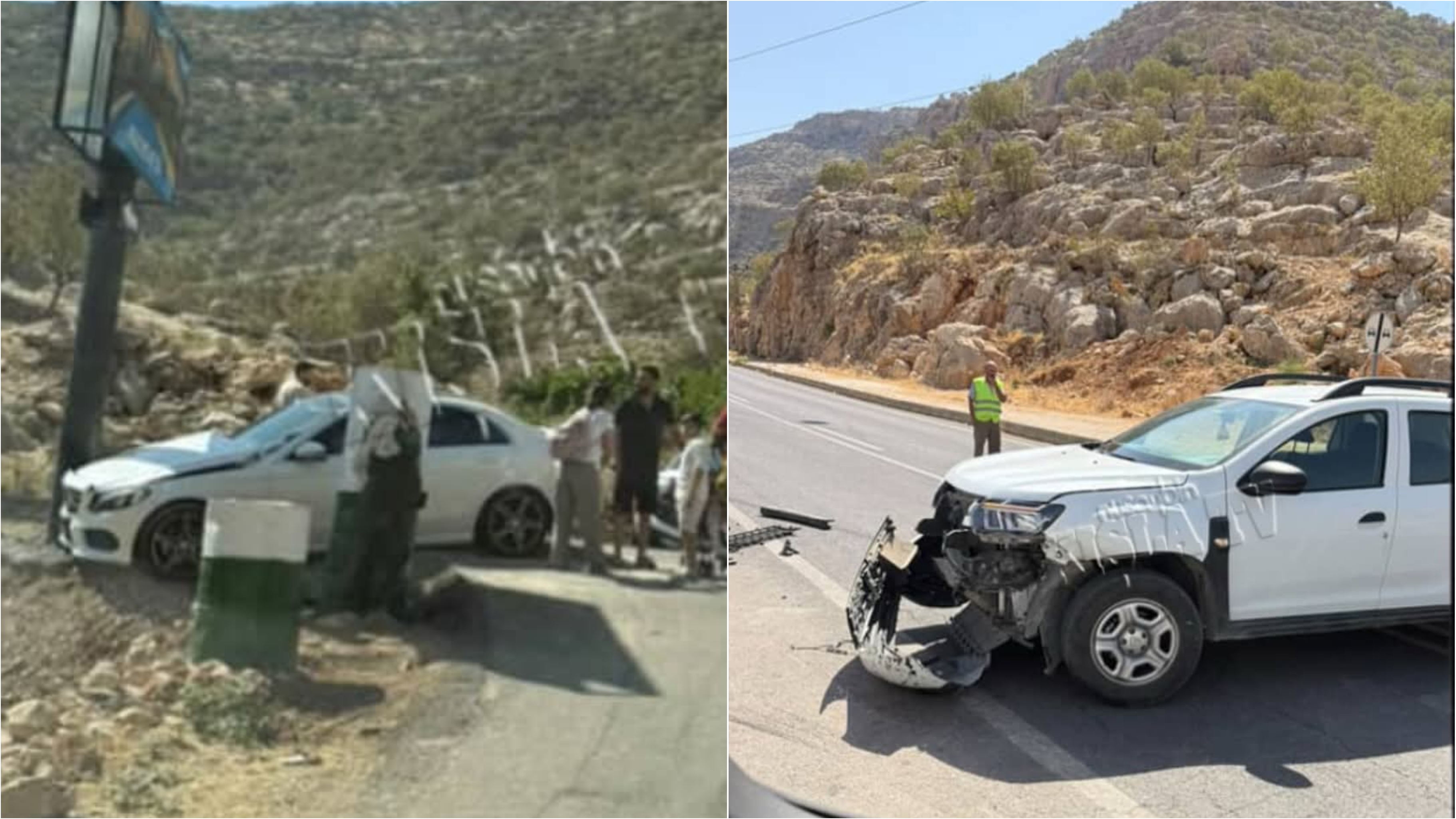 İki Araç Kafa Kafaya Çarpıştı