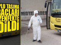 Midyat'ta toplu taşıma araçları dezenfekte edildi