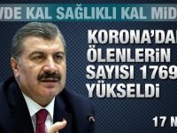 Türkiye'de koronavirüsten can kaybı 1769'a yükseldi