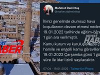 Mardin’de Eğitim ve Kamuda Kar Tatili!