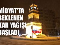 Midyat'ta beklenen kar yağışı başladı